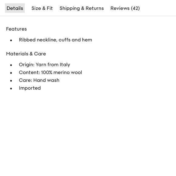 ARITZIA - Babaton - Roger Sweater - Size S - Long, V-neck merino wool sweater - Picture 4 of 8